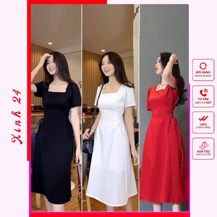 Đầm váy đan dây eo 6 màu (kèm hình thật)
