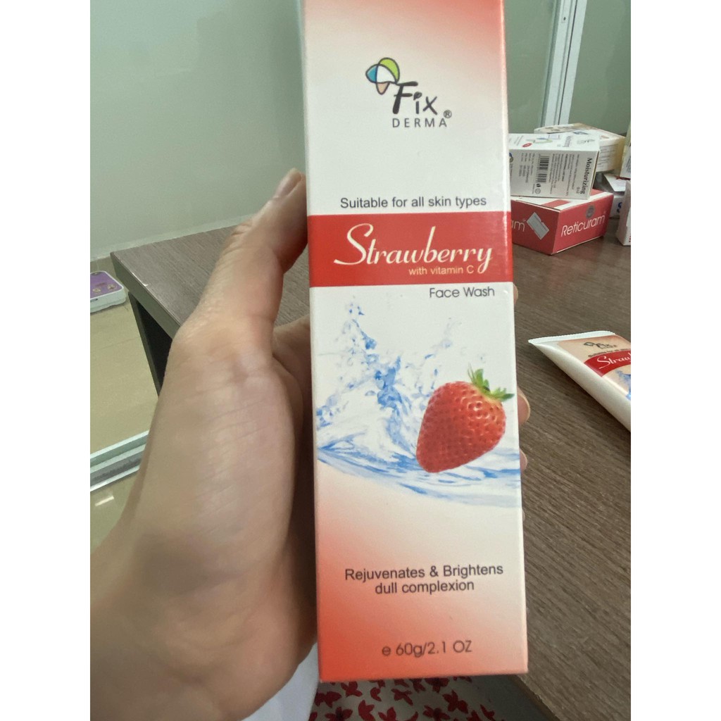 [FIXDERMA CHÍNH HÃNG] Sữa rửa mặt sáng da, trẻ hóa làn da Fixderma Strawberry Face Wash (60g)