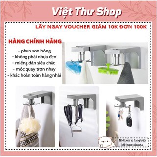 Móc dán tường chịu lực siêu dính xoay 360 độ, nhựa abs bóng mịn, chống nước, treo dụng cụ nhà bếp - Việt thư