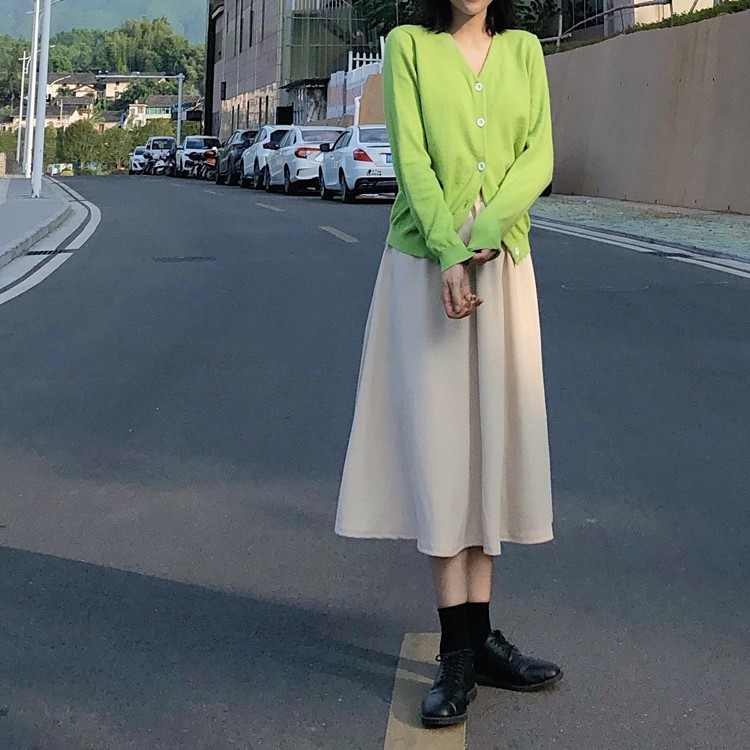 CHÂN VÁY MIDI BASIC NỮ LƯNG THUN TRƠN NHIỀU MÀU