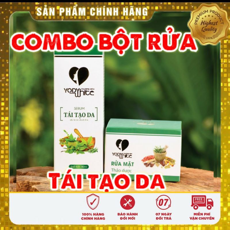 [CHÍNH HÃNG]⚡Combo Serum tái tạo da + Bột rửa mặt thảo dược Yody White Phương Anh làm sạch mụn nám tàn nhang 80ml | BigBuy360 - bigbuy360.vn