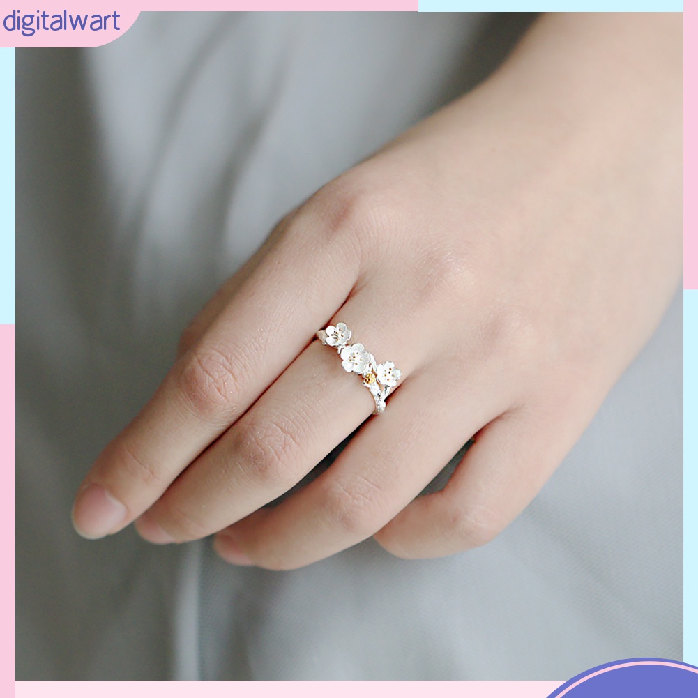 Nhẫn Hở Họa Tiết Hoa Mận Handmade Thời Trang Cho Nữ