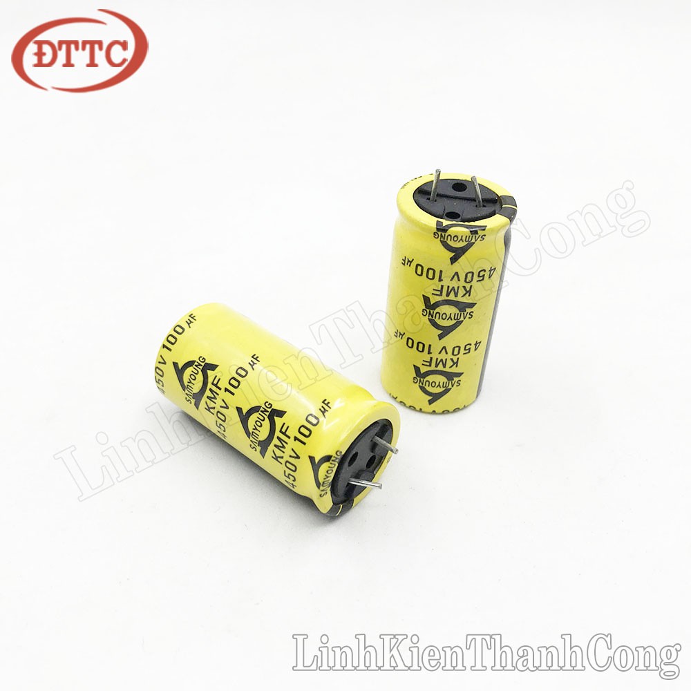 Tụ SAMYOUNG 100uF 450V Vàng (18x35mm) Tháo Máy