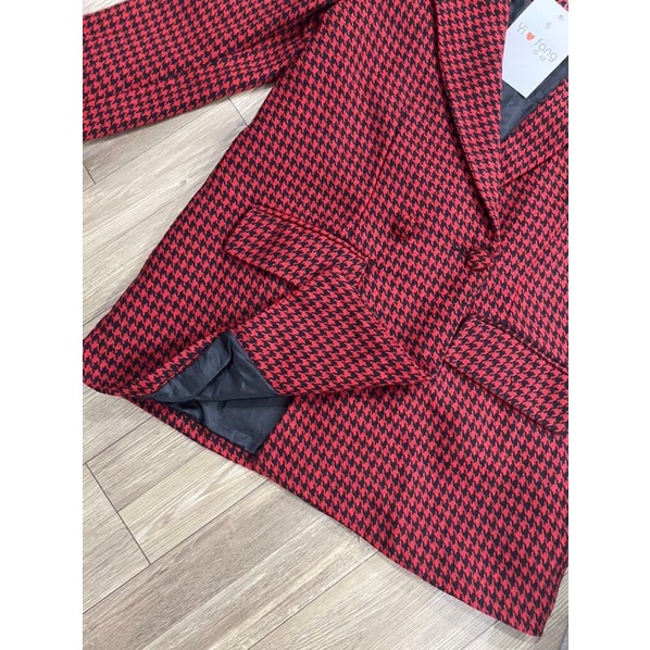 [FREESHIP - HÀNG LOẠI 1] ÁO DẠ ĐỎ ZIC ZAC CỔ VEST 2 LỚP HOT HIT