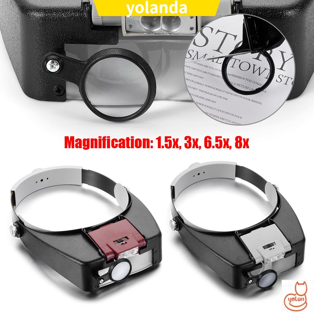 Kính lúp đội đầu có đèn led làm việc