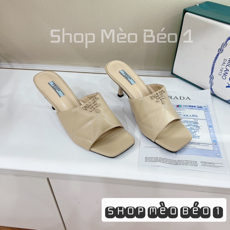 Guốc prd quai ngang trần chỉ gót nhọn fullbox