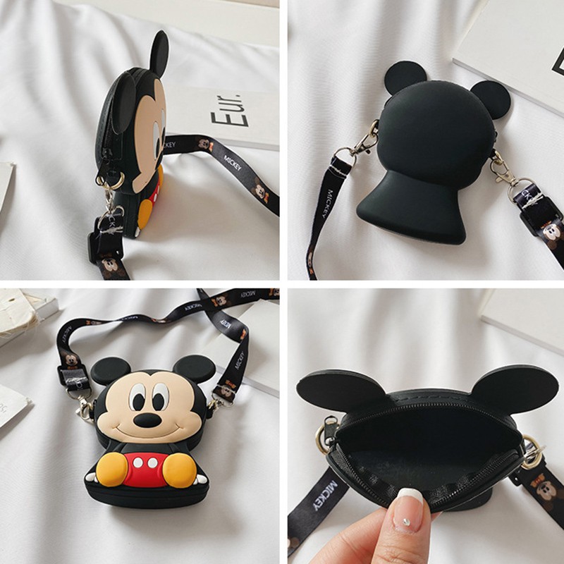 Túi Nhựa Silicon,Túi Đeo Chéo Hình Chuột Mickey Minnie Dễ Thương Cho Bé túi kẹp nách bò sữa