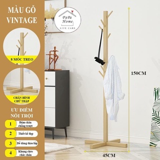 Cây treo đồ gỗ phong cách vintage