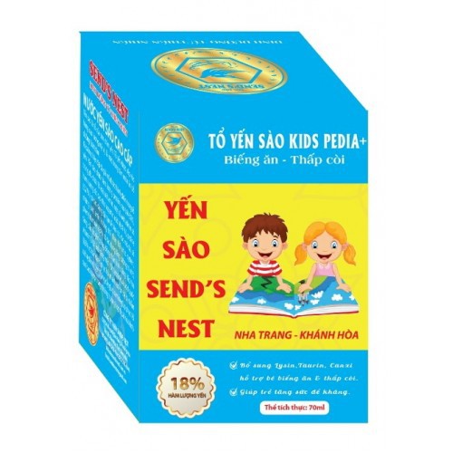 COMBO 6 HỦ TỔ YẾN SÀO KIDS PEDIA+ SEND'S NEST CHO BÉ BIẾNG ĂN VÀ THẤP CÒI (18% YẾN TỔ)