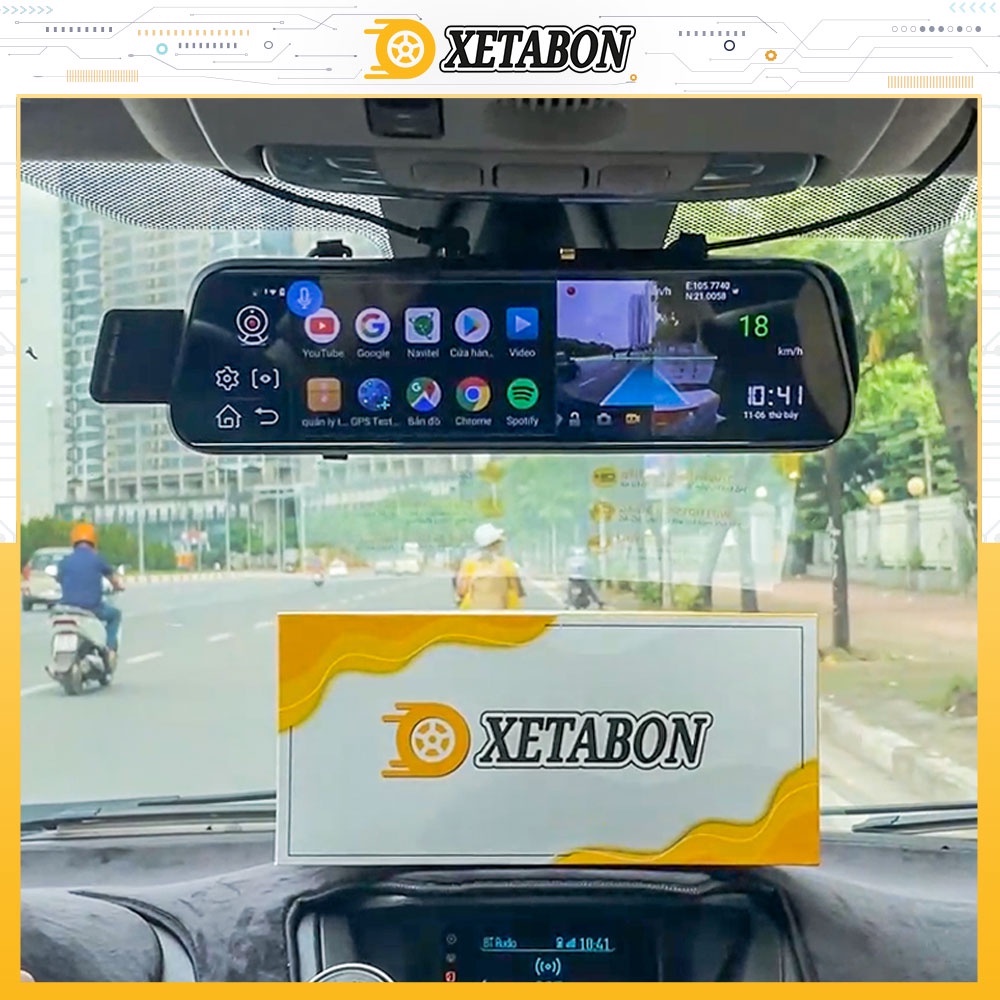 Camera hành trình D10 Xetabon, Cam hành trình gương ô tô, phân giải FHD,cảm biến,cảnh báo va chạm,lệch làn, GPS,quay đêm | WebRaoVat - webraovat.net.vn