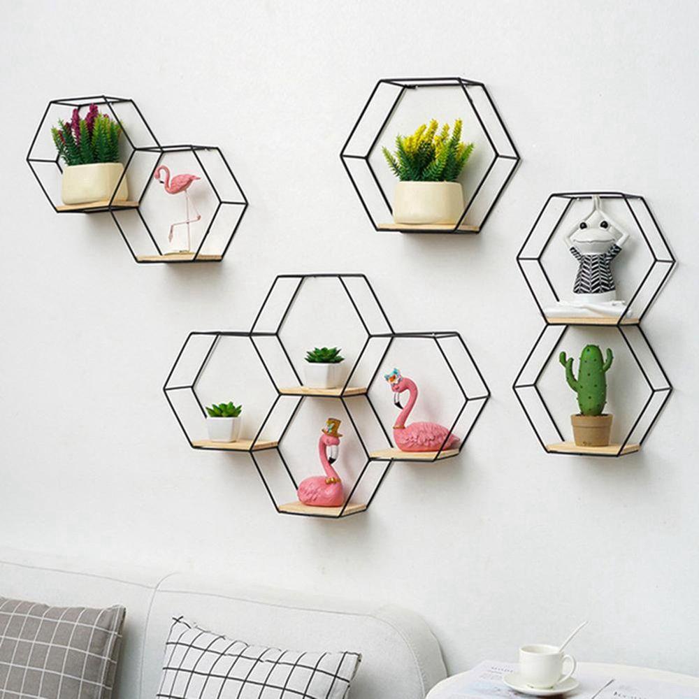 Kệ Đựng Đồ Gắn Tường Hình Lục Giác Phong Cách Bắc Âu Trang Trí Nội Thất