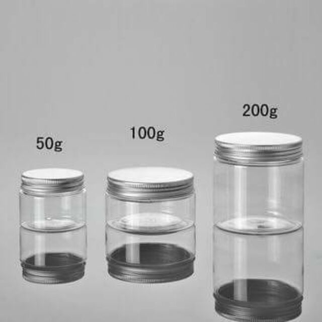 Hũ Nhựa Nắp Nhôm 50ml, 100ml, 200ml Đựng Slime hoặc Mỹ Phẩm