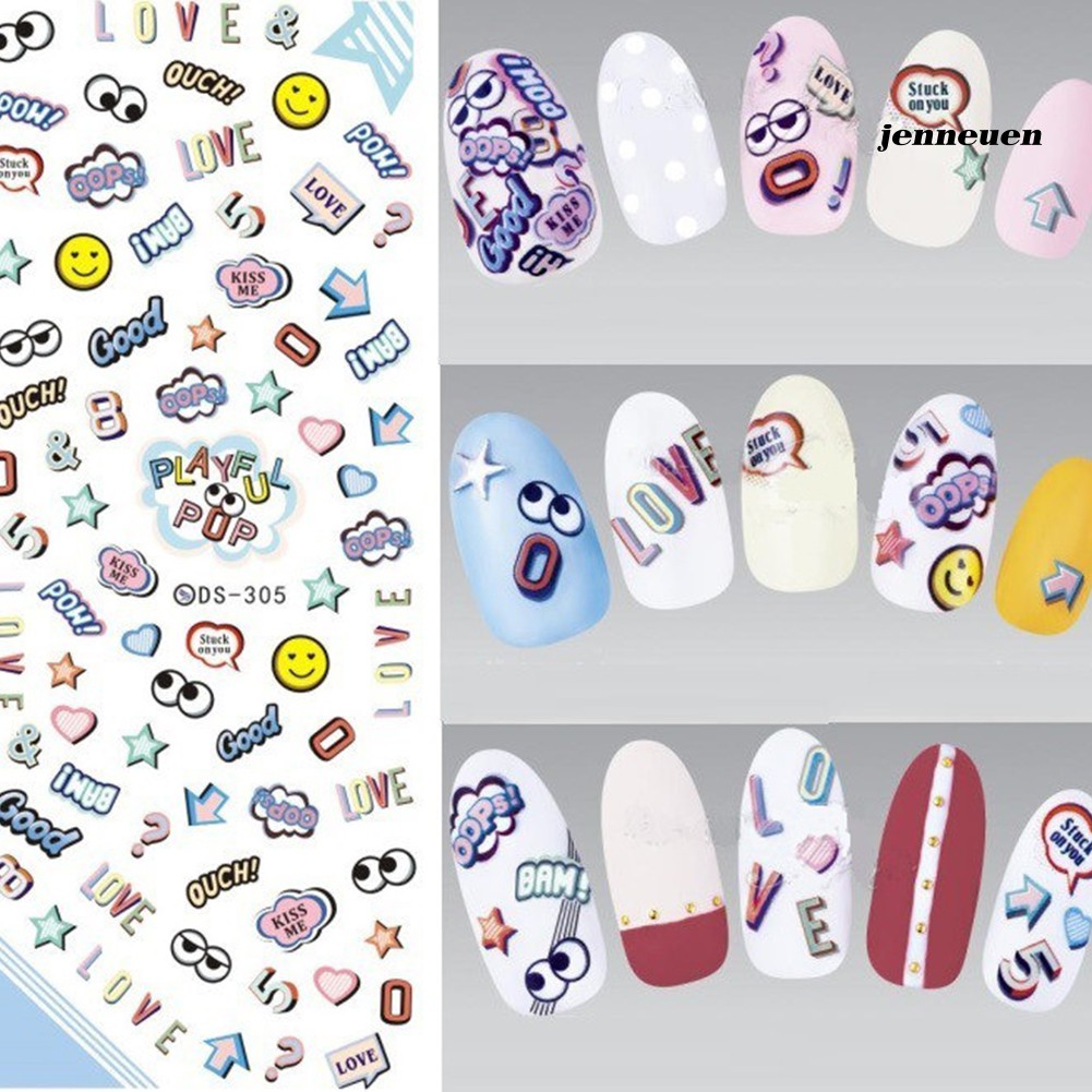 [Hàng mới về] Hình Dán Trang Trí Móng Tay Họa Tiết Hoa Xinh Xắn