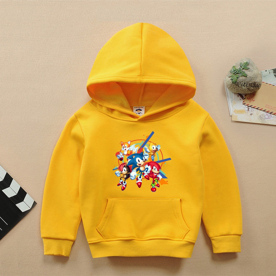 Áo khoác hoodie nhím xanh sonic màu vàng đủ size cho bé trai bé gái