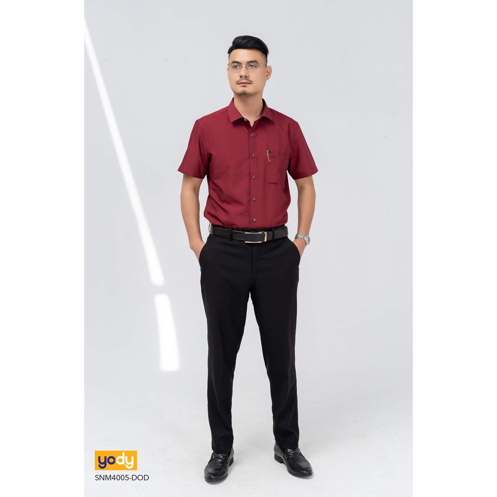 Aó Sơ Mi Nam Lụa Nến Tay Ngắn Có Tui YODY SNM4005