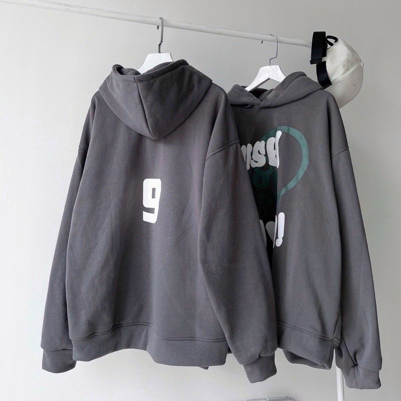 Áo khoác hoodie unisex form rộng nón 2 lớp WISH NOW, vải nỉ ngoại dày dặn &lt;65kg