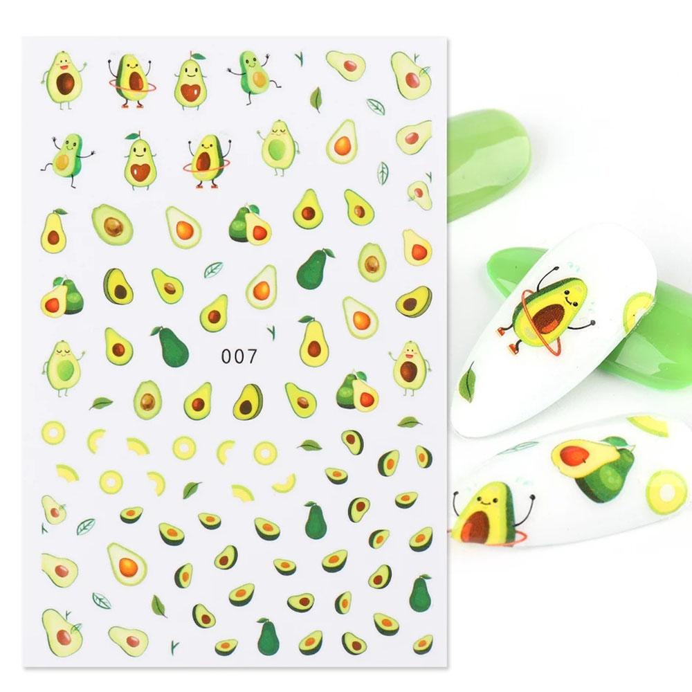 Hình Dán Trang Trí Móng Tay Họa Tiết Trái Cây Hoạt Hình 3D Xinh Xắn