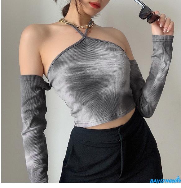 Áo Lửng Tay Dài Cổ Đan Dây Thời Trang Dành Cho Nữ | BigBuy360 - bigbuy360.vn