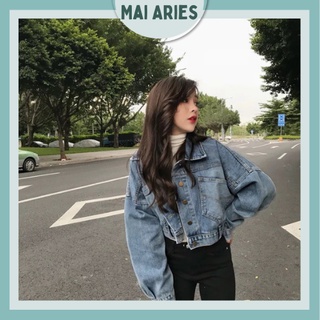 Áo Khoác Bò Nữ Demin Jacket Form Rộng Bigsize Dáng Ngắn Đẹp phong cách Mai Aries Store