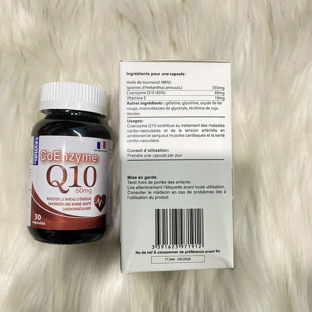 COENZYM Q10 hộp 30 viên - Bổ não, hoạt huyết, bổ tim, điều hòa huyết áp, hỗ trợ giảm lão hóa, nguy cơ tai biến tim mạch