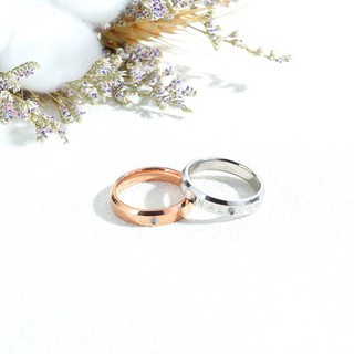 Nhẫn Nam Nữ Unisex Bilyshop Khắc Chữ Eternal Love Đính Viên Đá Titan Ko Đen Ko Ngứa TT 2223