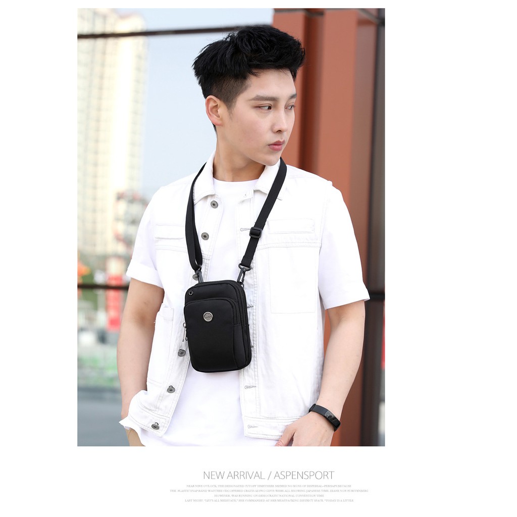 Túi đeo chéo vai nam nữ mini ID trơn du lịch dạo phố SK81 Shalla