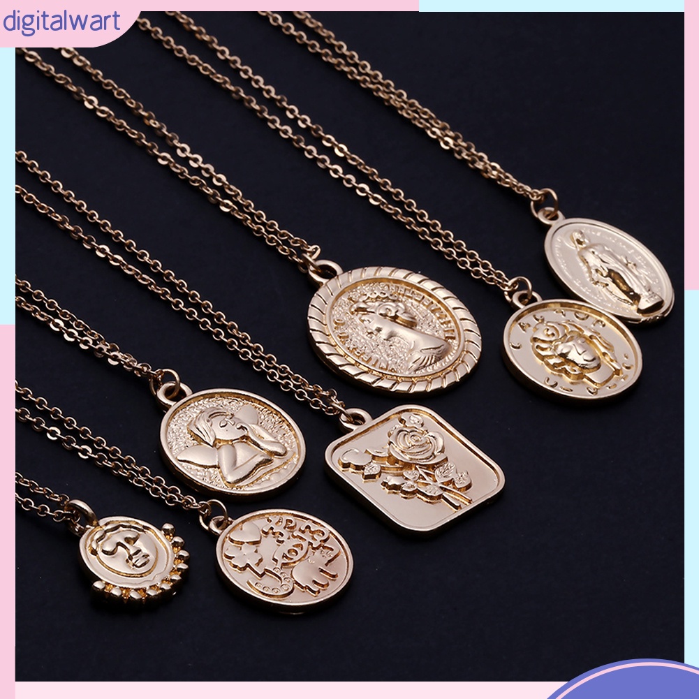 Dây chuyền mặt hình Phật và hoa phong cách vintage