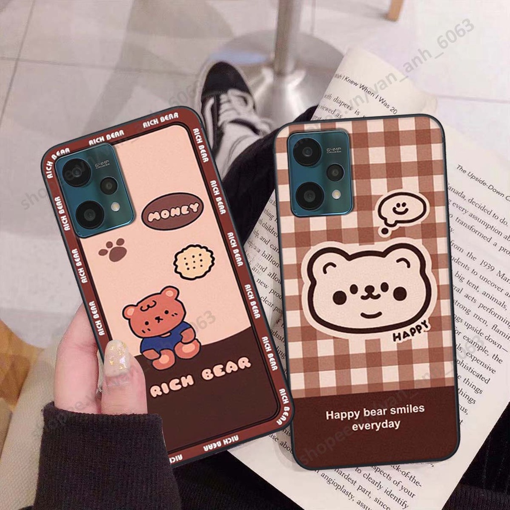 Ốp lưng Realme Realme 9 4G / 9i / 9 Pro / 9 Pro+ 5G in hình hoa, gấu rich bear nghệ thuật, thời trang