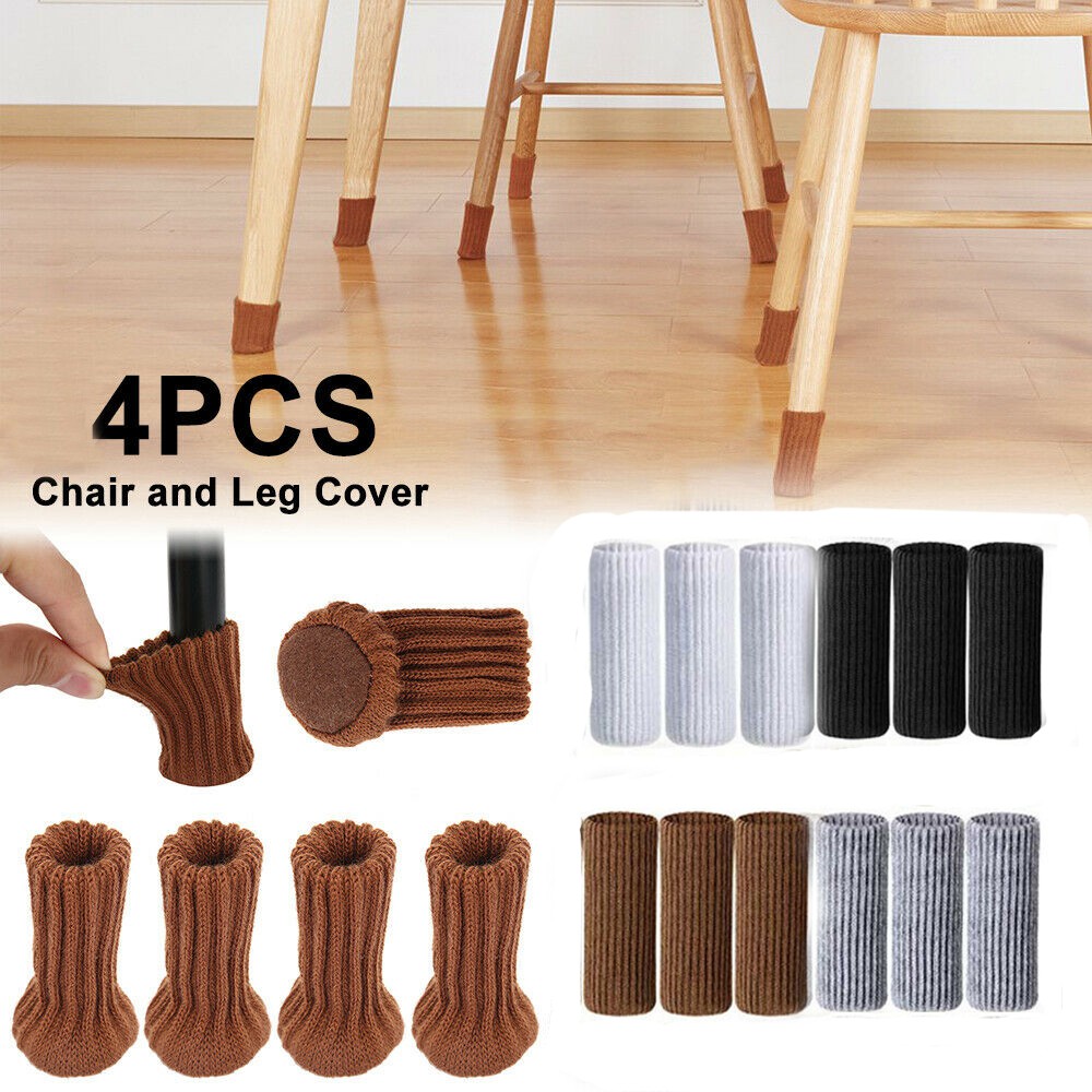 Set 4 Vỏ Bọc Chân Ghế Chống Trượt Bằng Polyester Nhiều Màu Dễ Thương