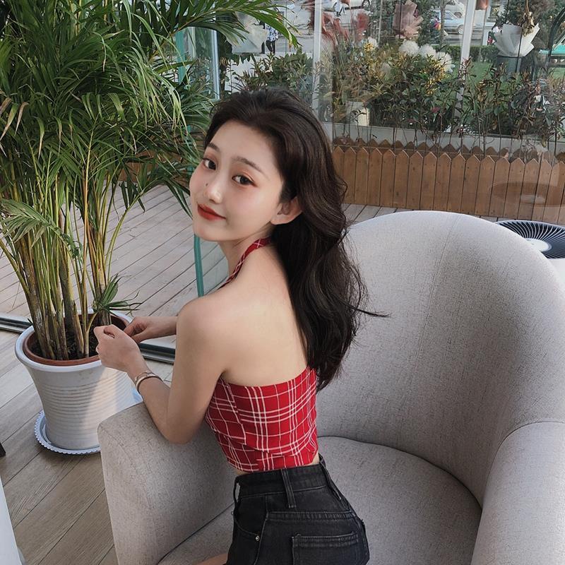 Áo Hai Dây Họa Tiết Kẻ Sọc Ngọt Ngào Thời Trang Mùa Hè Cho Nữ