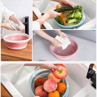 Thau Gấp Gọn, Chậu Xếp Gọn Silicon Mang Đi Du Lịch Thau Rửa Mặt Cho Sinh Viên Tiện Lợi Đa Năng