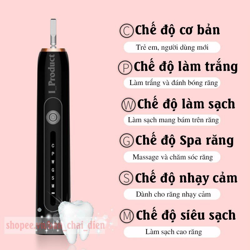 Bàn chải điện Sonic X7 bản cao cấp, Bàn chải đánh răng điện công nghệ châu Âu - Máy đánh răng tự động