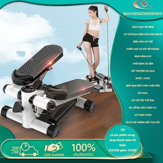 OT87 Máy Chạy Bộ Tại Chỗ MINI STEPPER 2020 Đen phối trắng（Tặng dây kéo cơ + thảm）