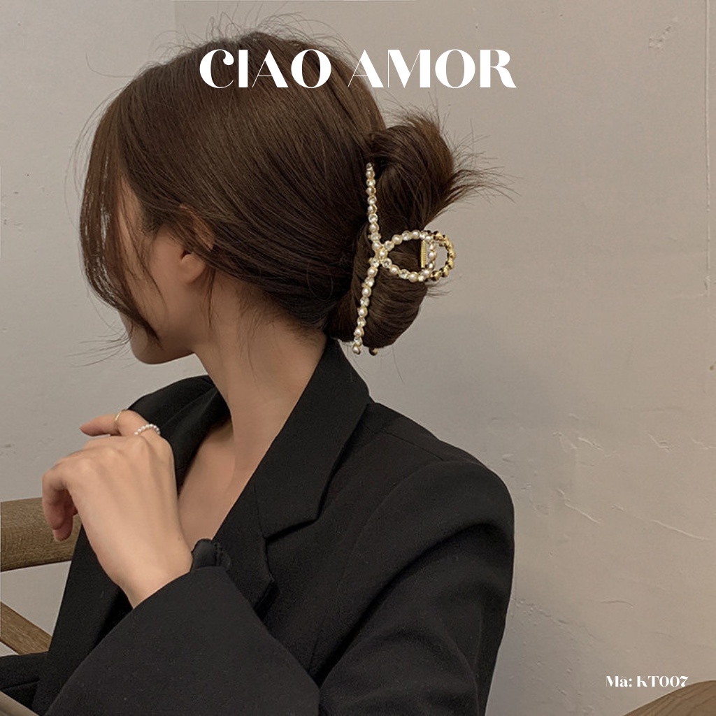 Kẹp tóc nữ , kẹp càng cua đính đá to bản Thời trang Hàn Quốc - Phụ kiện tóc Ciao Amor - Mã KT007
