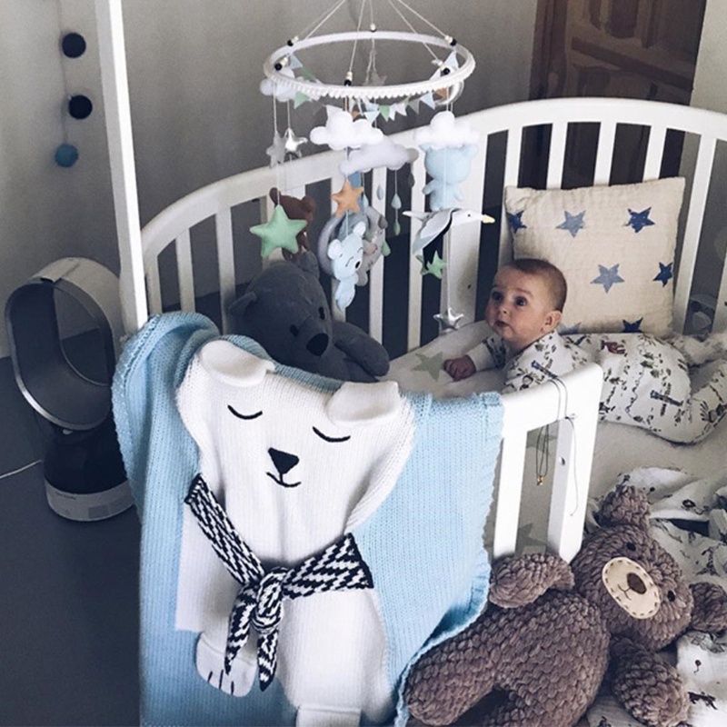 Chăn Dệt Kim Quấn Em Bé Sơ Sinh Hình Gấu Bắc Cực