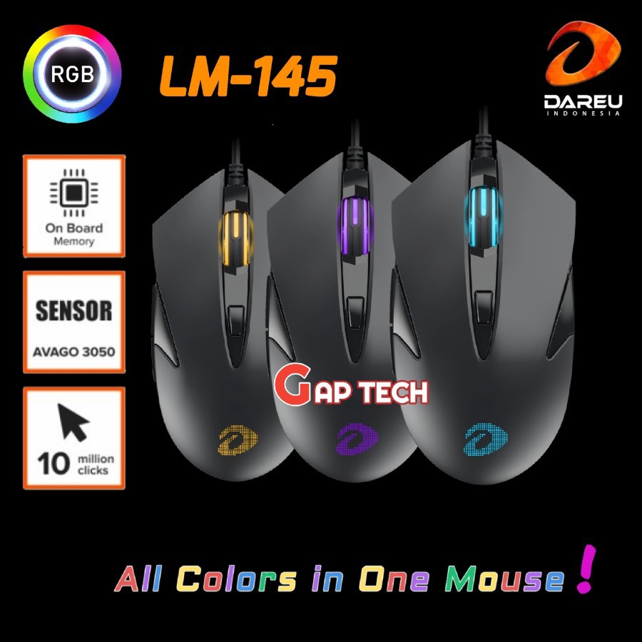 Chuột Gaming Dareu Victor Lm-145 / Lm 145 / Lm145 Tích Hợp Đèn Rgb