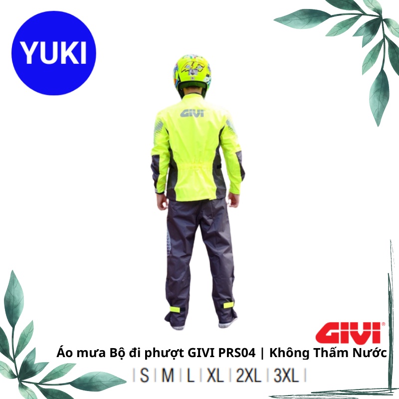 Áo Mưa Bộ Cao Cấp GIVI PRS04 Vàng Neon | Chống Thấm Nước | YUKI MISE