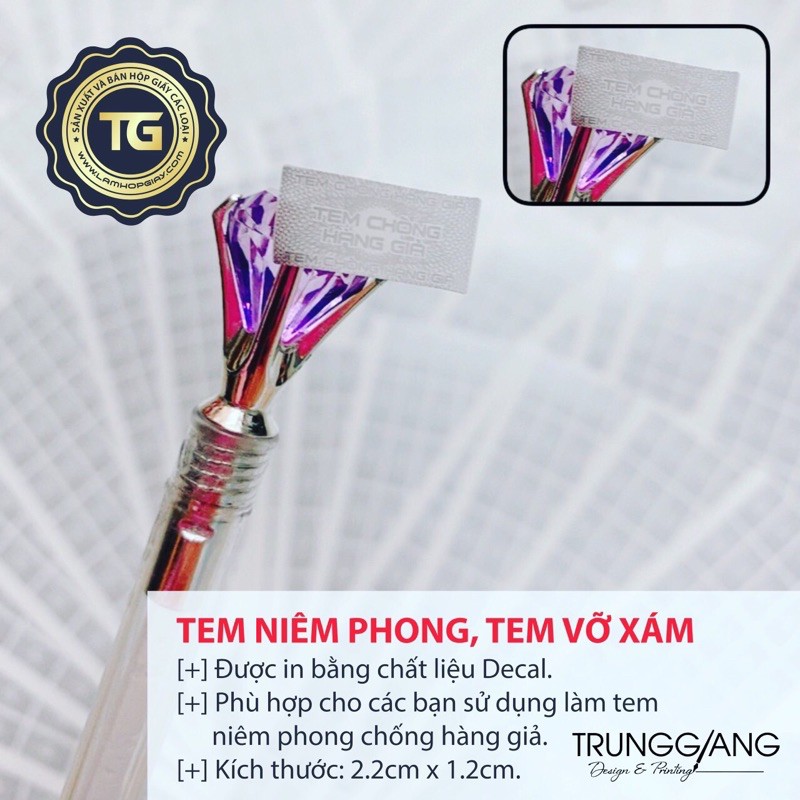 tem vỡ niêm phong xám