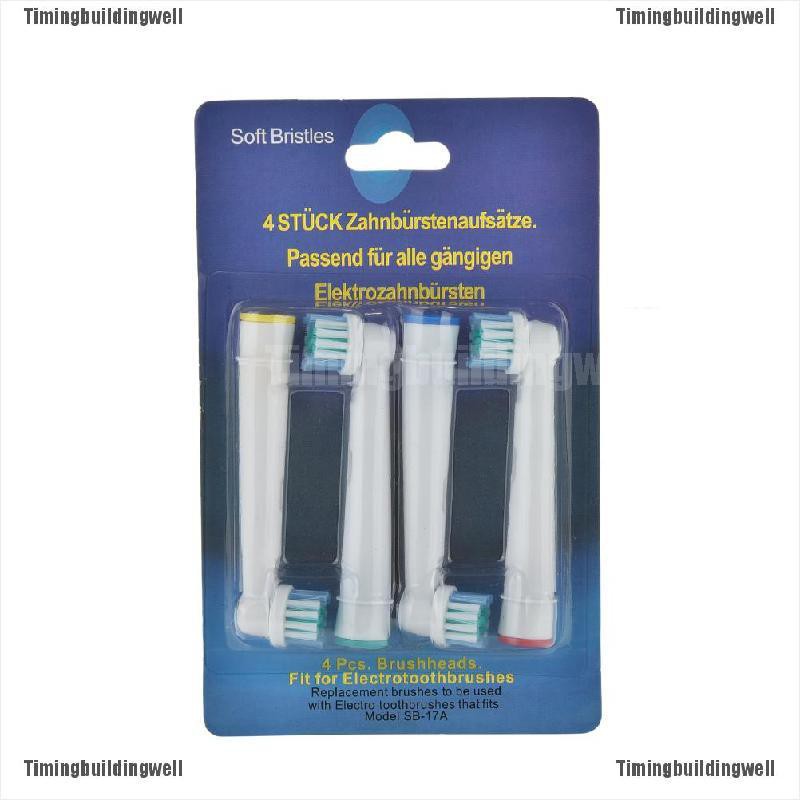 Set 4 Đầu Thay Thế Cho Bàn Chải Đánh Răng Điện Braun Oral B EB17-4