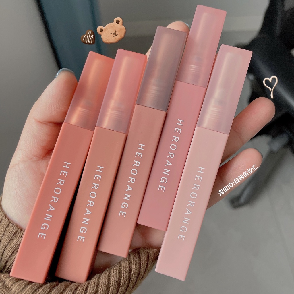 ✨✨Son lì HERORANGE mềm mịn như nhung chống thấm nước chống khô môi lâu trôi