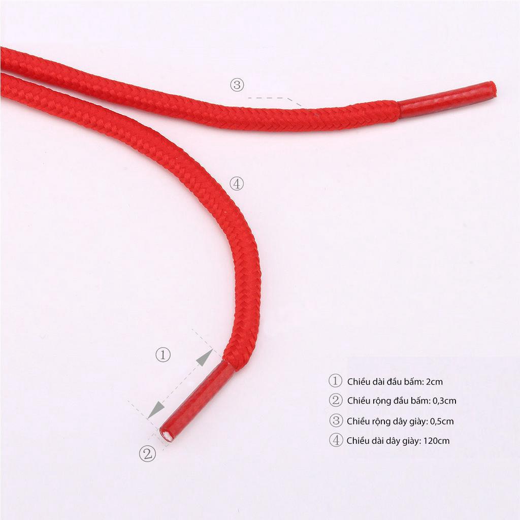 Dây giày thể thao bản tròn 120cm dệt kim