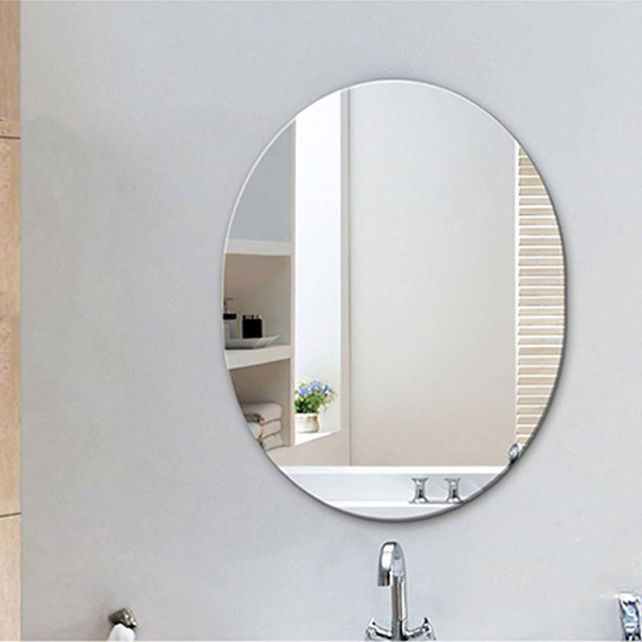 Gương Dán Tường Hình Tròn 45cm Nhỏ Gọn Trang Trí Nhà Cửa Mở Rộng Không Gian Chống Thấm Chống Ăn Mòn