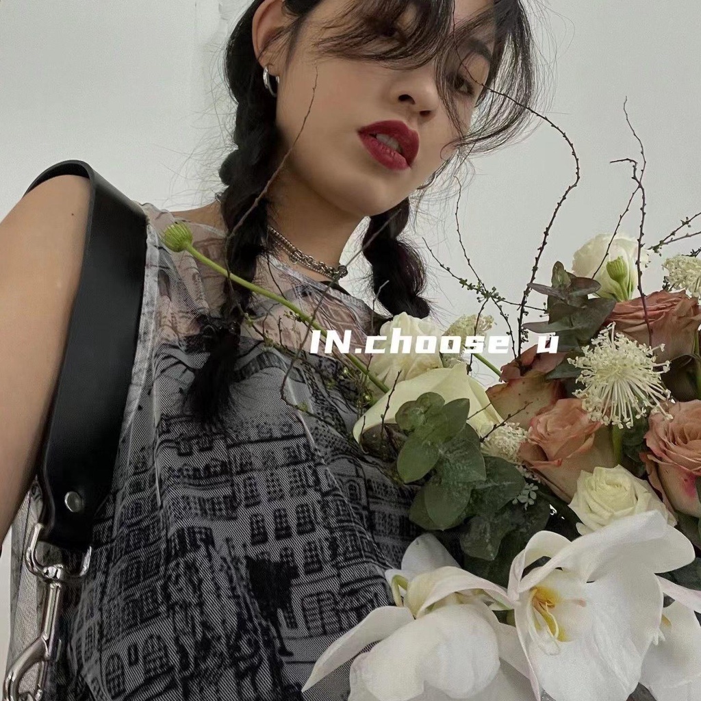 Áo Lưới Không Tay Phong Cách Hàn Quốc Thời Trang Mùa Hè 2022 Dành Cho Nữ