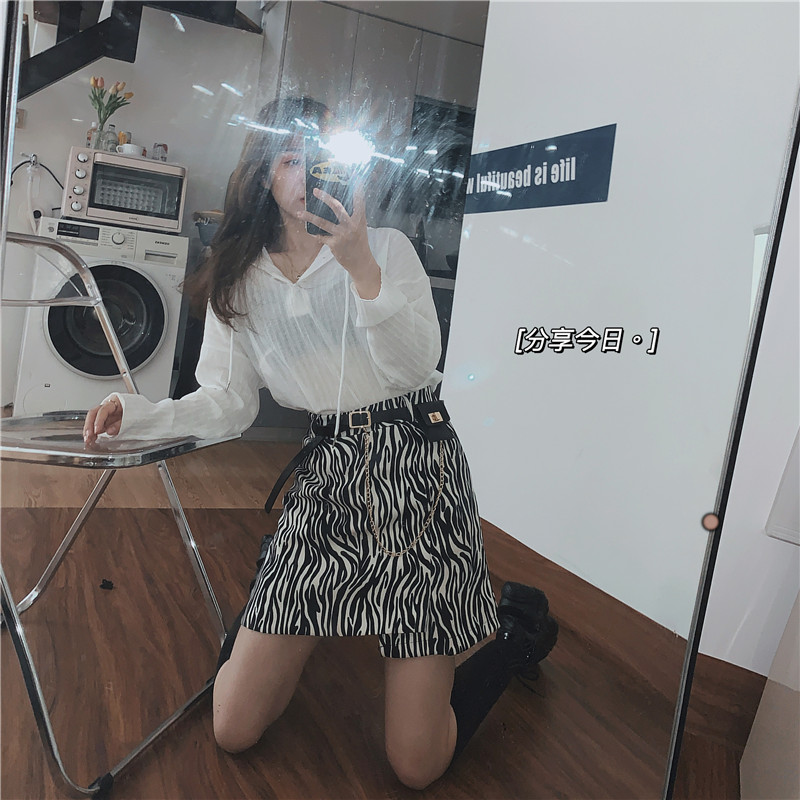Chân váy chữ A XIAOZHAINV thiết kế lưng cao họa tiết da báo thời trang cá tính cho nữ | BigBuy360 - bigbuy360.vn