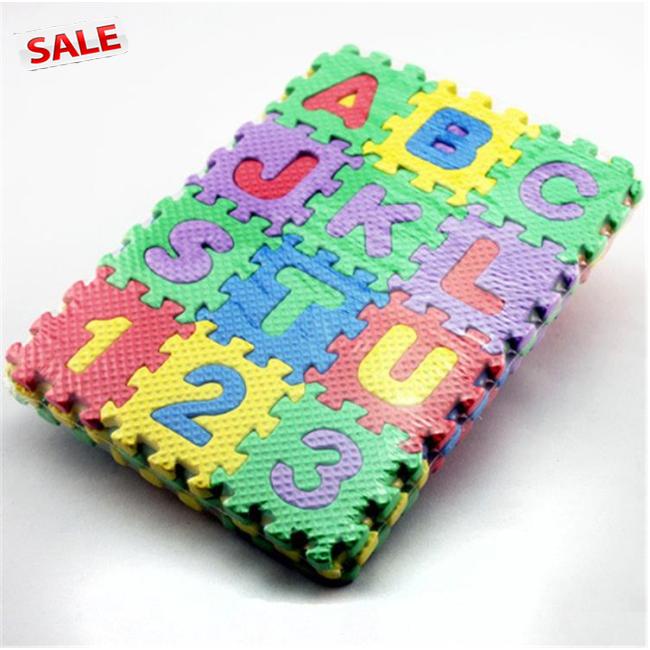 Bộ 36 miếng thảm mút xếp hình in hình chữ và số hoạt hình cho trẻ em