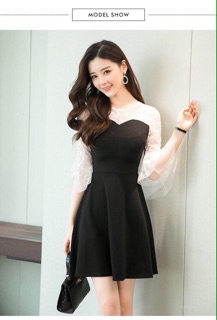 [Hàng nhập]Đầm Xoè Phối Ren Tay Loe Cao Cấp