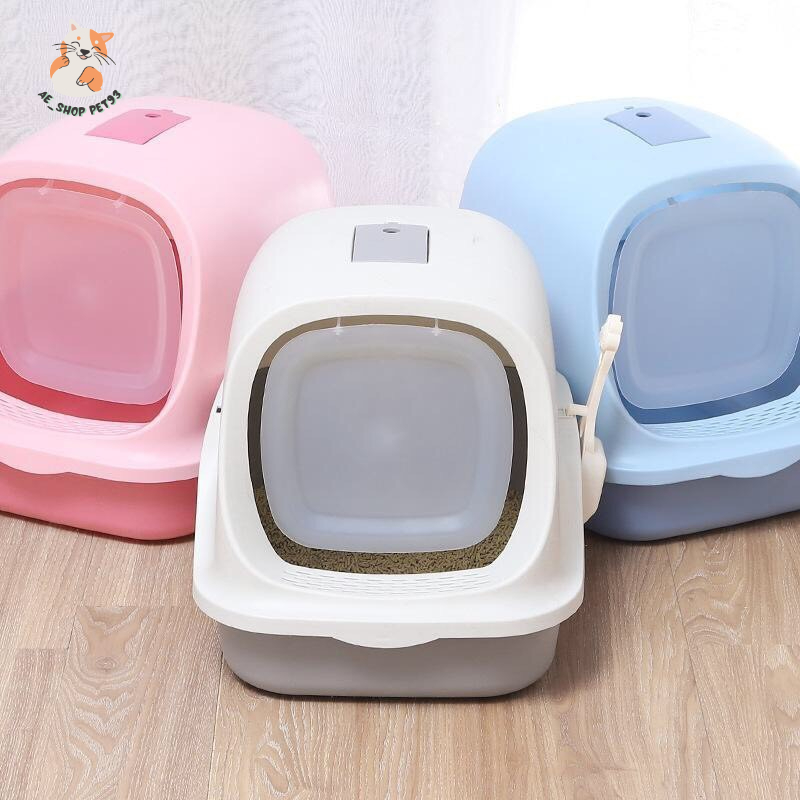 Nhà Vệ Sinh Cho Mèo Có Nắp Siêu Dễ Thương (Tặng Kèm Xẻng)