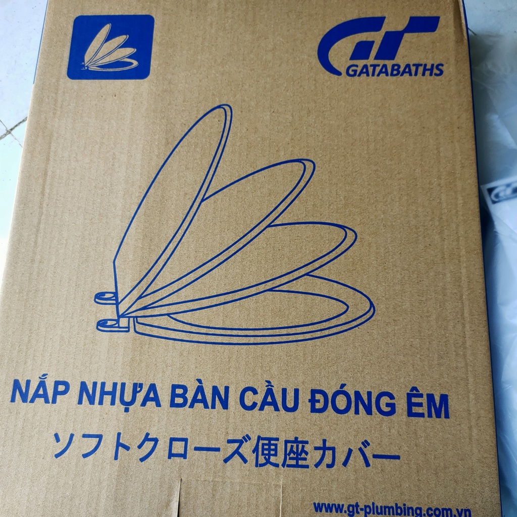 Nắp bồn cầu rơi êm - Nắp bồn cầu đóng êm màu trắng nặng 1,5 kg