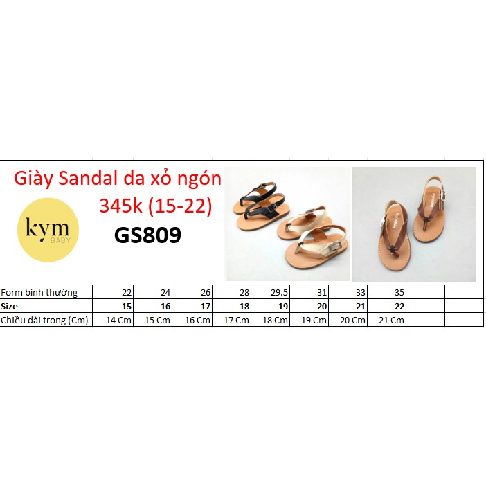 [LƯU Ý XEM KĨ BẢNG SIZE] Giày sandal xỏ ngón đế lót da cao cấp và chống trượt cho bé G809