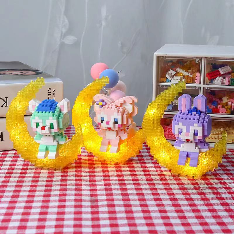 khối xây dựng nano Disney Tương thích với  Khối xây dựng mặt trăng LinaBell đèn LED Mô hình cô gái Quà tặng Đồ chơi